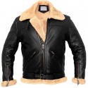 Aviator Bomber Real Shearling Sheepskin Leather Jacket