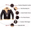 Aviator Bomber Real Shearling Sheepskin Leather Jacket