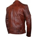 Dark Brown Leather Biker Jacket