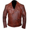 Dark Brown Leather Biker Jacket