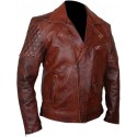 Dark Brown Leather Biker Jacket