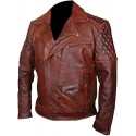 Dark Brown Leather Biker Jacket