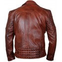 Dark Brown Leather Biker Jacket