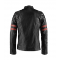 Hybrid Cafe Racer Black Leather Jacket