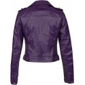 Womens Purple Motorcycle Leather Jacket