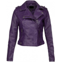 Womens Purple Motorcycle Leather Jacket