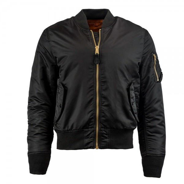 Metallic Black Bomber Jacket Men's