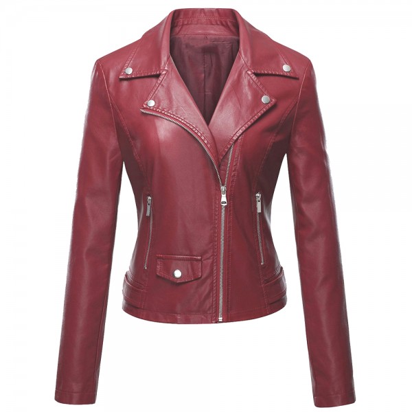 Ladies Double Rider Biker Leather Jacket