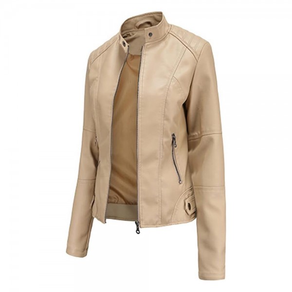  Women's faux leather jackets,