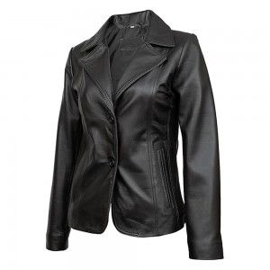 Leather Blazer for W...