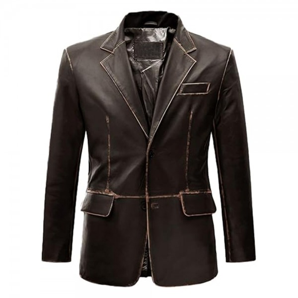  Mens Leather  Blazer 